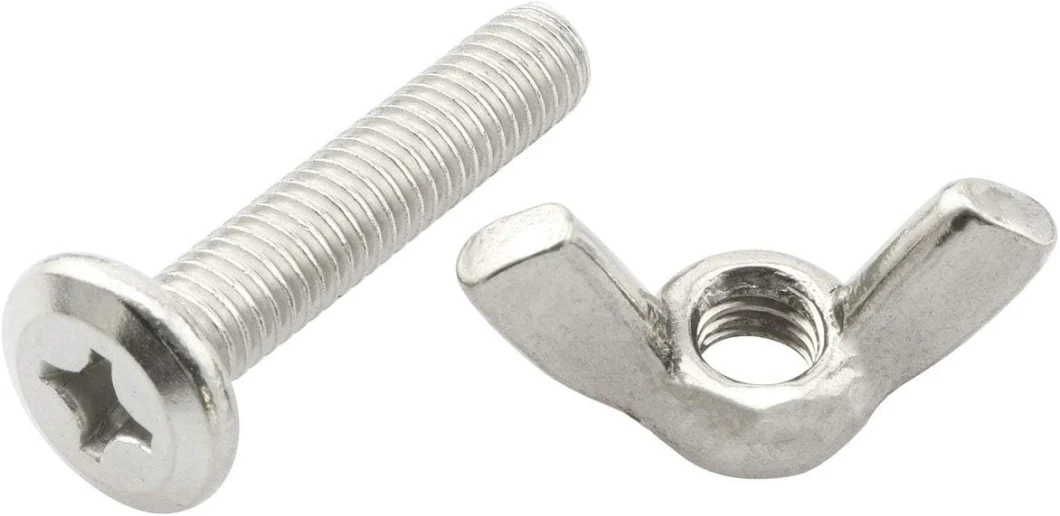 M6 Stainless Steel Large Flat Head Screws with Wing Nuts