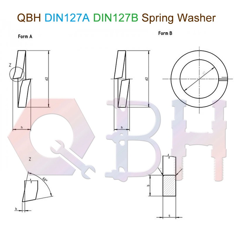 Qbh Customized DIN127 Stainless Steel Plain Spring Gasket Solar Power Energy PV Photovoltaic Panel Bracket Rack Mounting Stand Fastener System Spare Fastenings