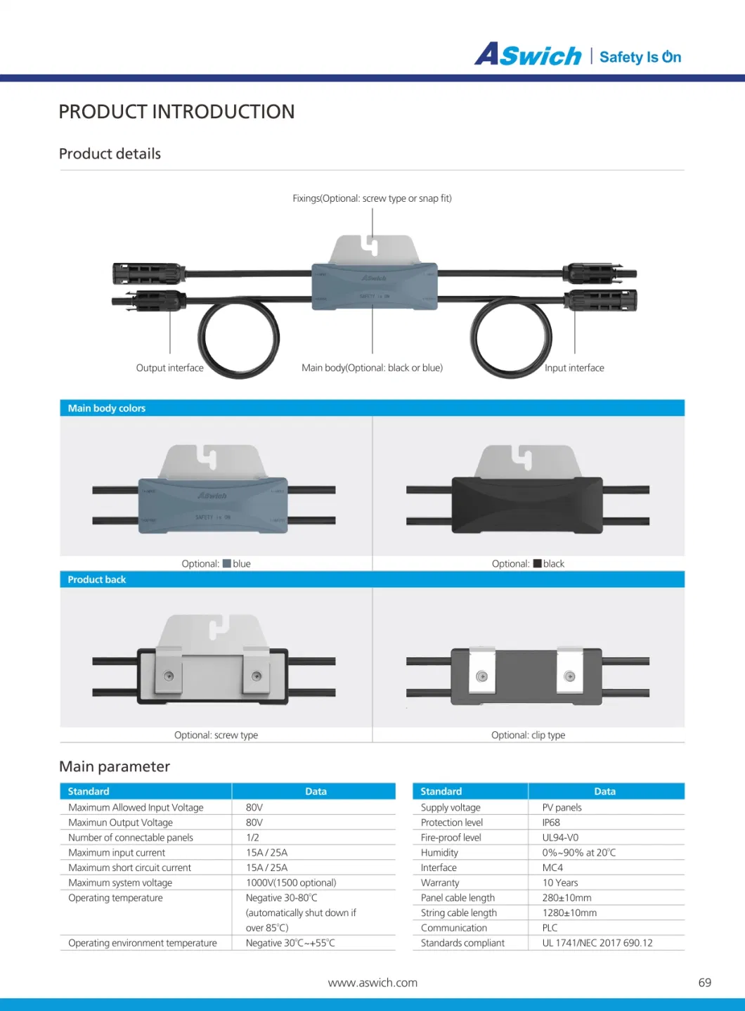 Solar Panel Junction Box with Rapid Shutdown Function