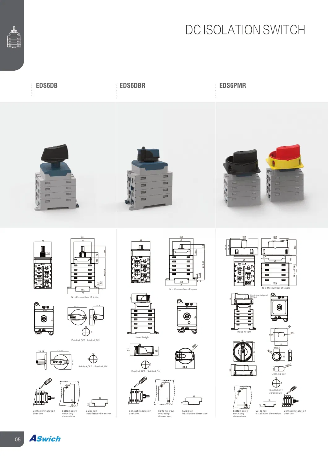 IP66 Waterproof DC 1000V 1500V 32A 4pole Isolation Disconnect Switch with Solar Connector