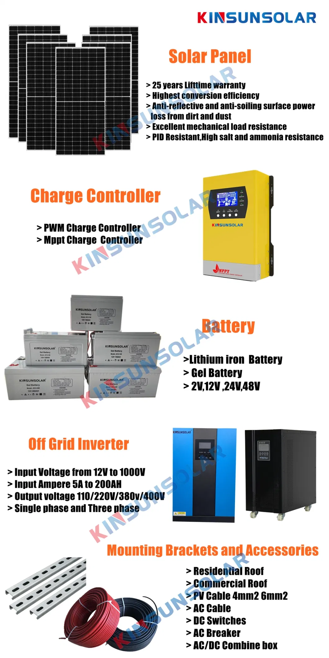 off Grid 3kw 5kw 8kw 10kw 15kw 20kw 30kw Solar Power System Solar Generator for Home Use Solar System