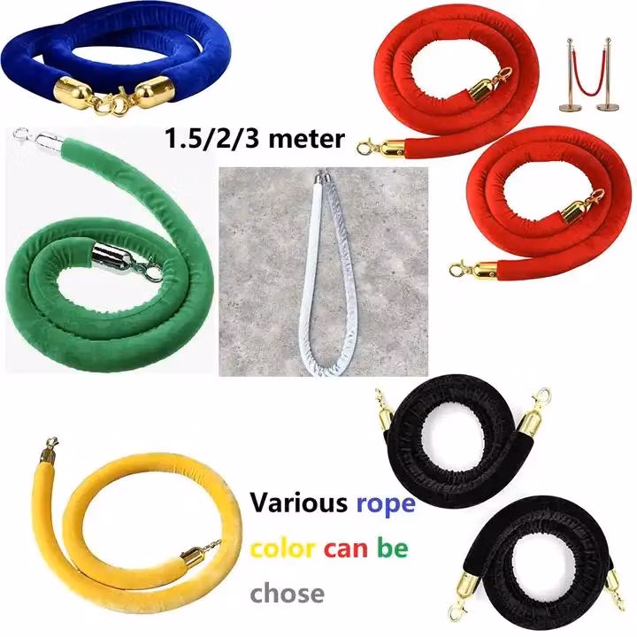 Retractable Queue Stand Velvet Rope Stanchion Pole Crowd Control Management System Flexible Delineator Road Warning Post Barrier