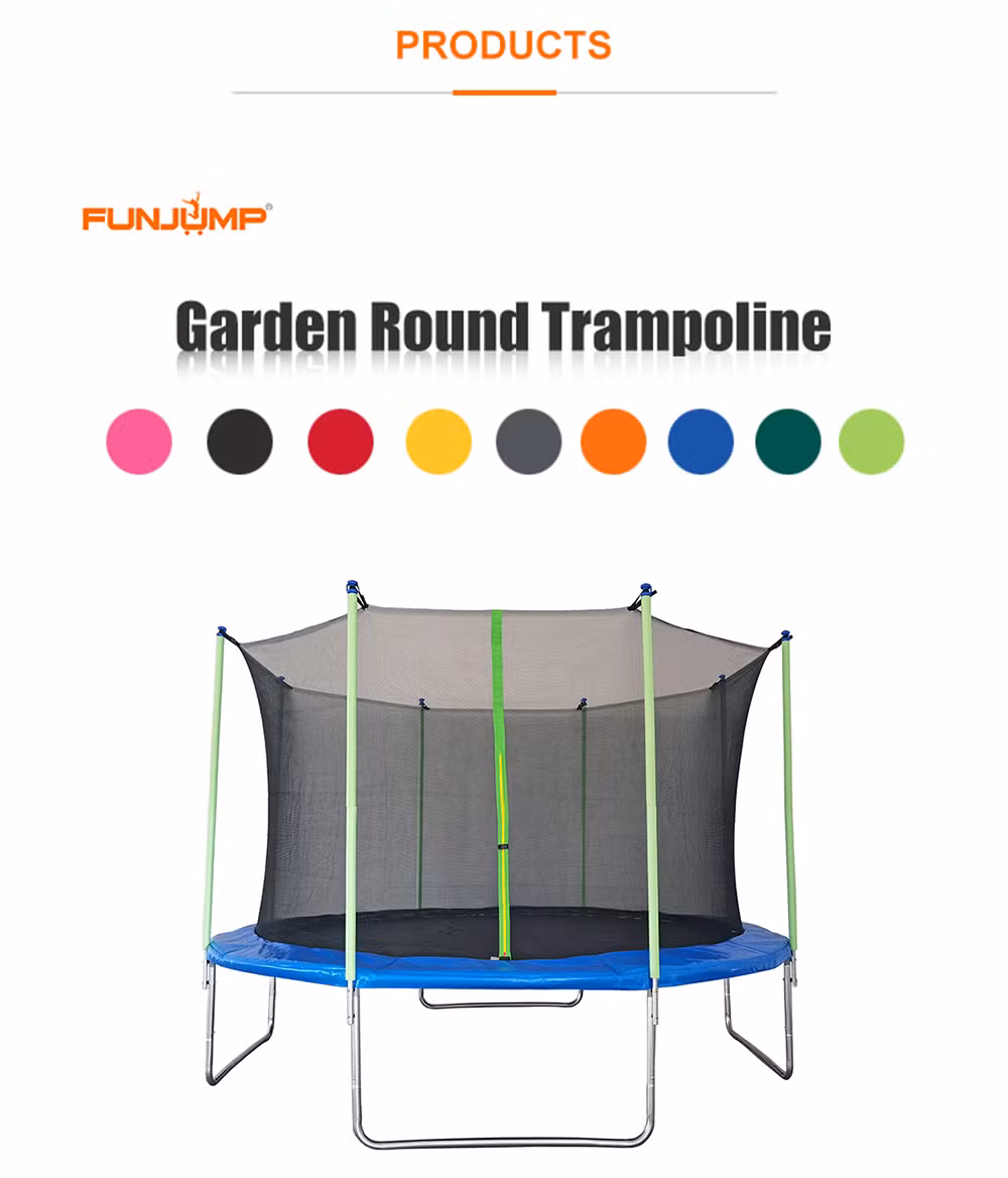 Funjump 10FT Outdoor Professional Round Garden Jumping Elastic Trampoline with Safety Enclosure