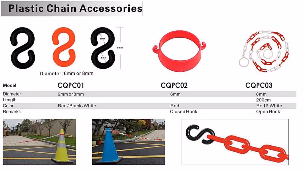 Highway Traffic Worksite Safety Barrier Warning Decorative Coloured Plastic Chain