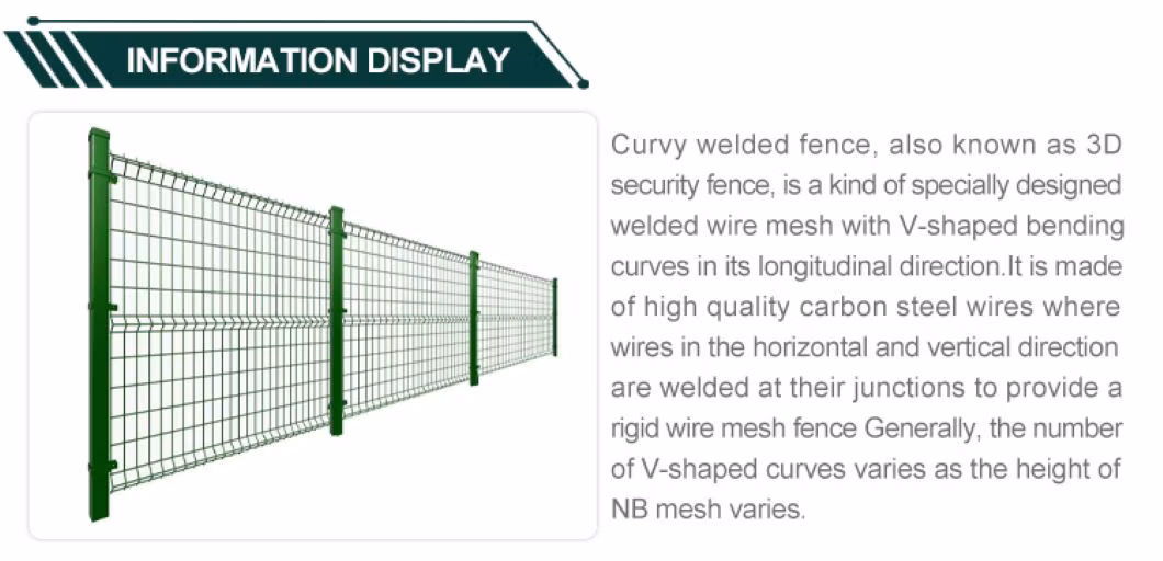 12 Gauge High Quality 6X6 Concrete Reinforcing 3D Curvy PVC Coated Welded Wire Mesh Panel Fencing