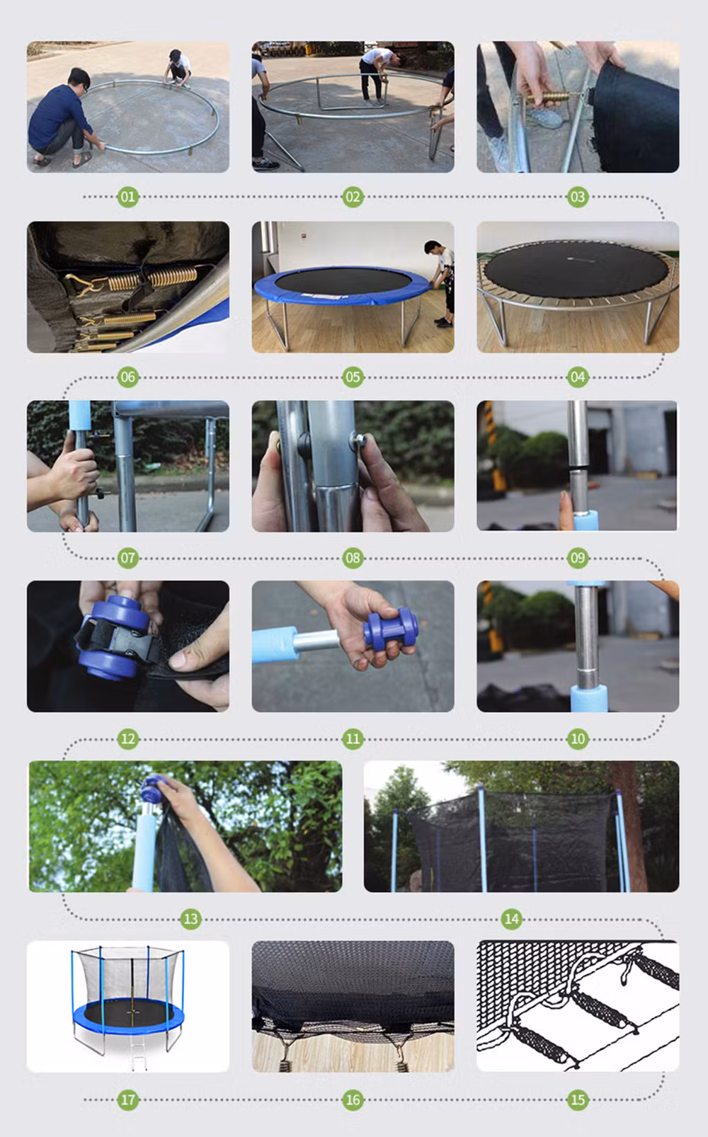 Funjump 10FT Outdoor Professional Round Garden Jumping Elastic Trampoline with Safety Enclosure