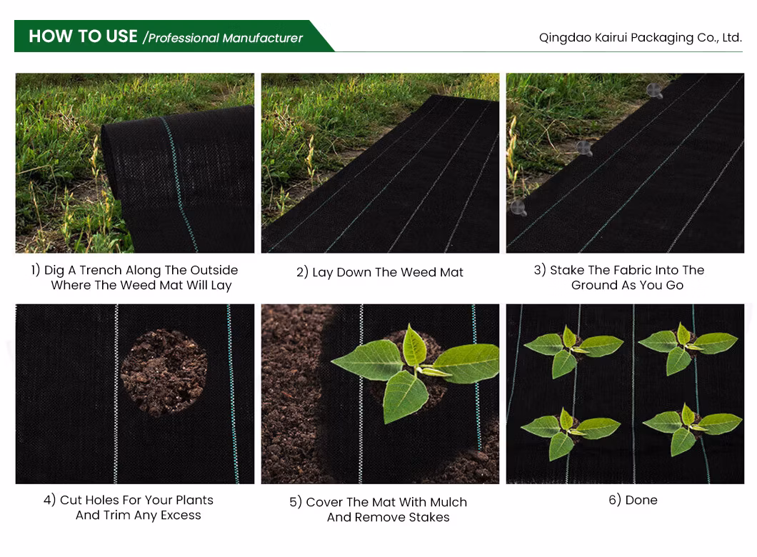 UV Treated Agriculture Weed Barrier PP Woven Fabric Anti Weed Mat Weed Control Ground Cover