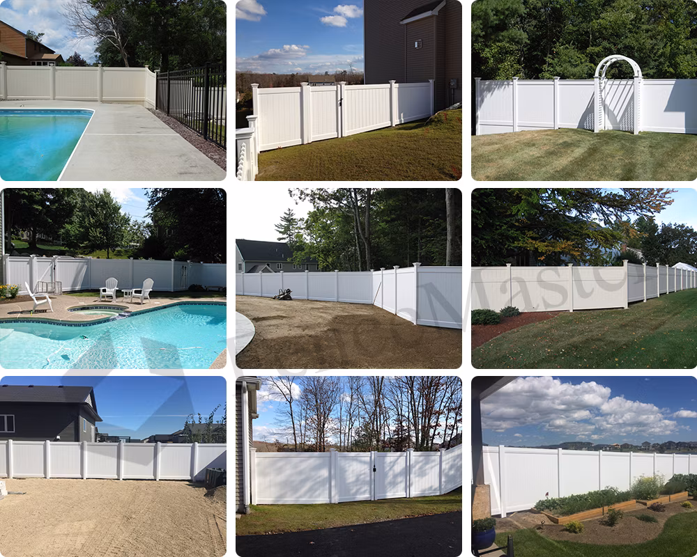 Outdoor Residential Vinyl Full Privacy Fence Post Profile Material, PVC Solid Privacy Fencing Panel, Plastic Garden Pool House Villa Picket Fence