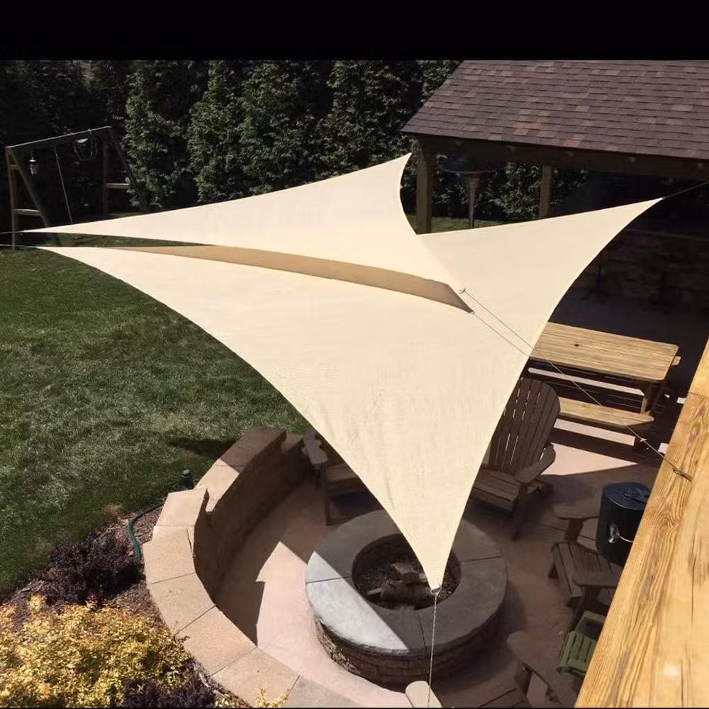 Waterproof Sun Shade Sail 3X3X3, Triangle Garden Sail UV Block 420d Pes Triangular Shade Sail 3X3 for Outdoor Patio Canopy with Free Ropes Bl22417