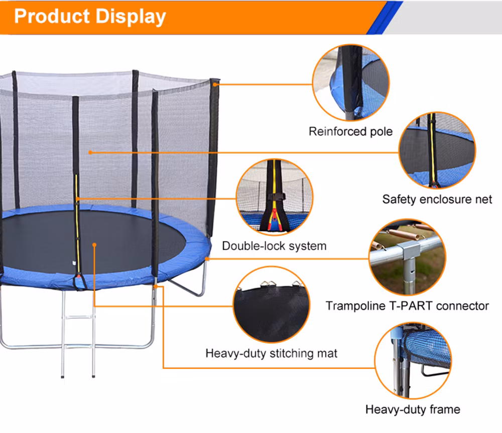 Funjump Cheap Price Round Steel 6FT Kids Trampoline with Safety Enclosure Indoor