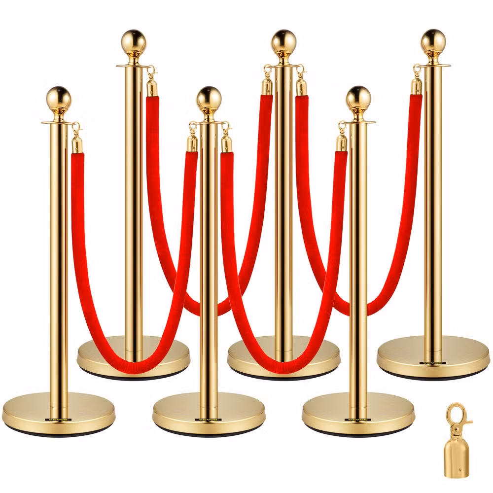 Retractable Queue Stand Velvet Rope Stanchion Pole Crowd Control Management System Flexible Delineator Road Warning Post Barrier