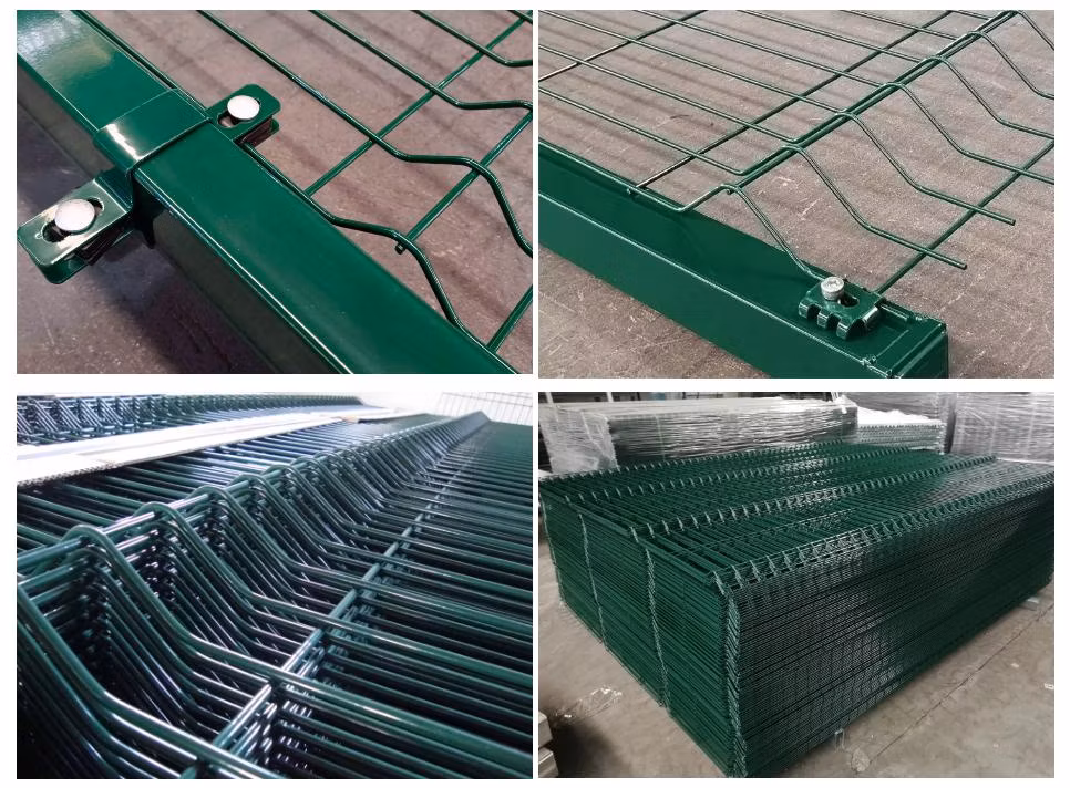 High Quality Powder Coated Welded Wire Mesh Anti Climb Curved Mesh Airport Fencing with Razor Barbed Wire