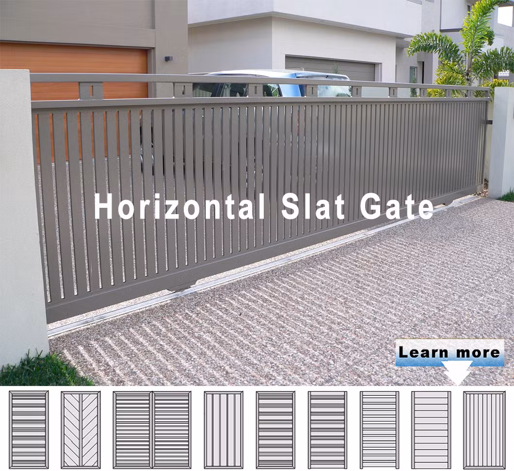 Garden Fence Small Aluminum Slat Gate for Residential Courtyard