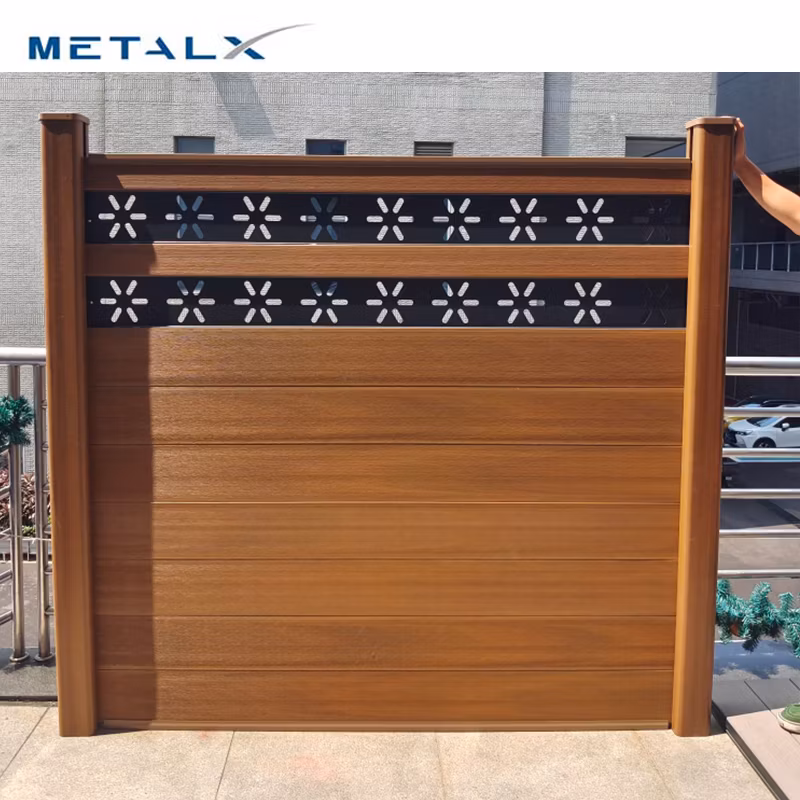Composite Board Fence Panel 6X6 6X8 for Concrete Post Plastic Veranda Wood Composite Fencing