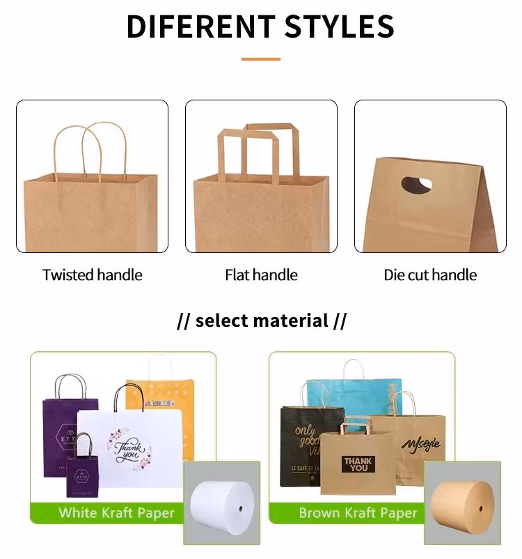 Wholesale Price Big Size Shopping Paper Bag: Brown Kraft with Customized Print Logo