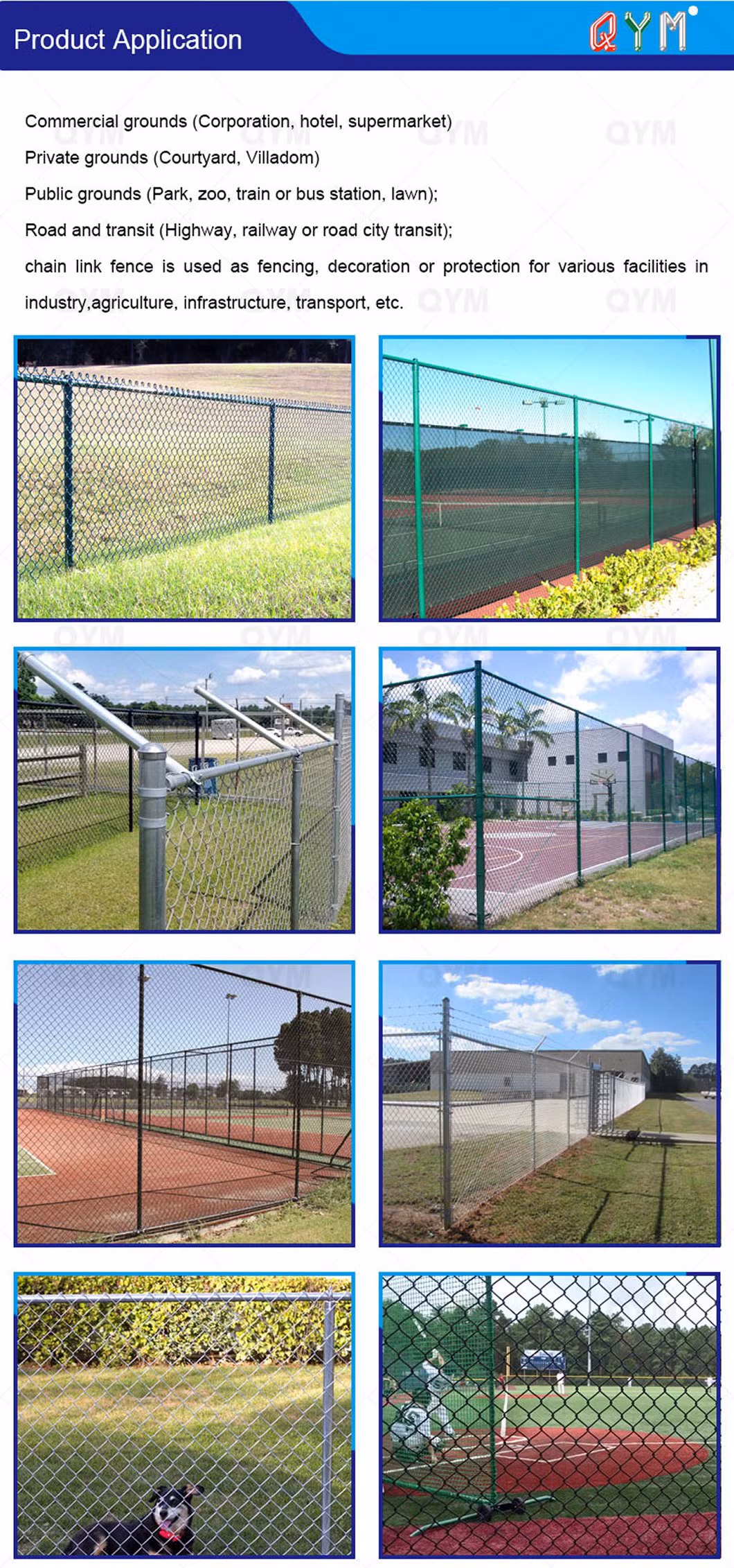 Galvanized Razor Babred Wire Diamond Wire Mesh Metal Chain Link Fence Post