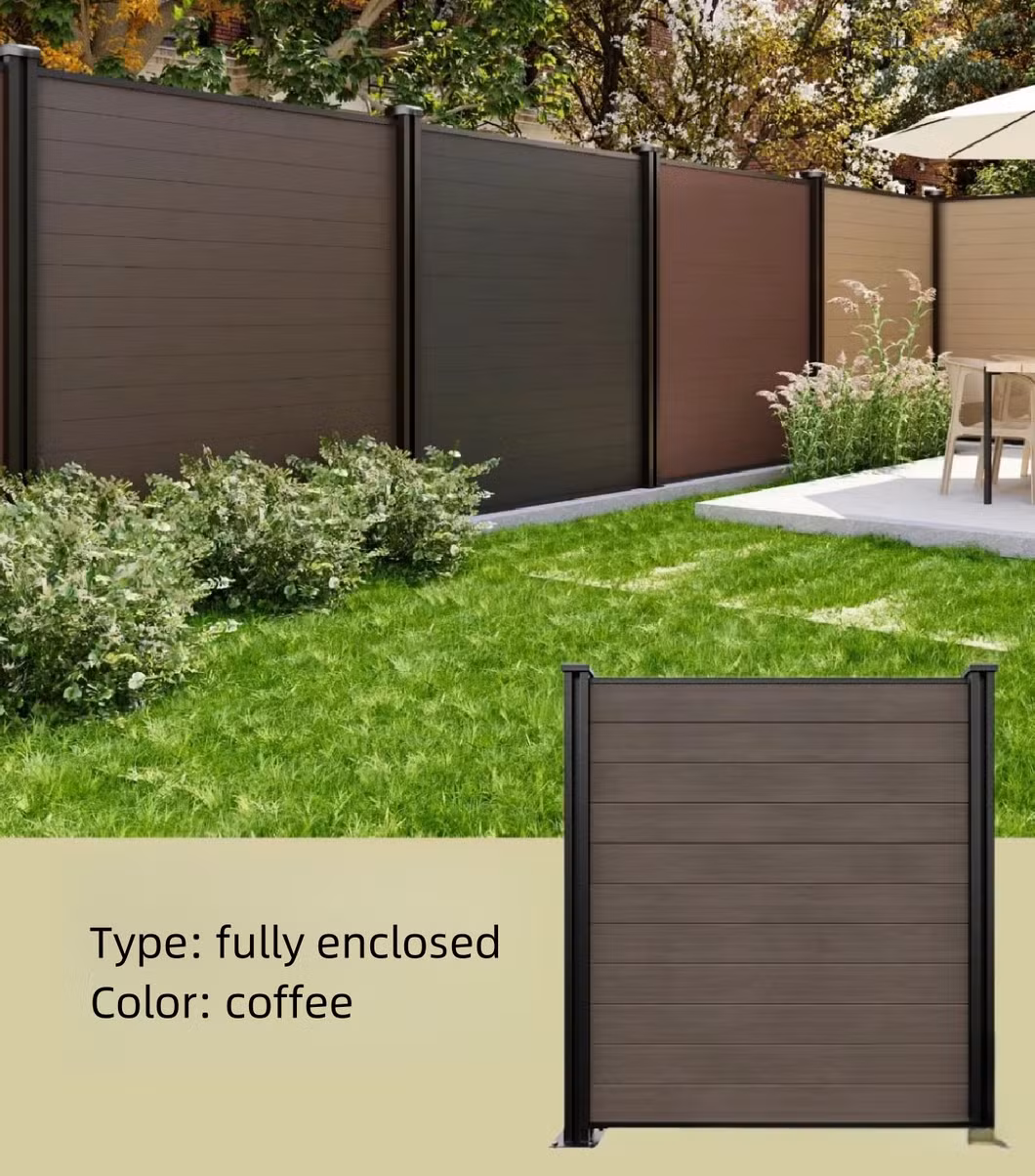 Factory Outlet Wood Plastic Composite Fencing Panels Board Garden Used Material Outdoor Privacy WPC Wooden Fence