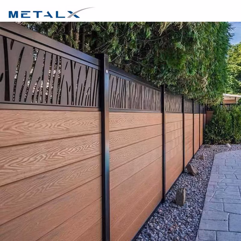 Composite Board Fence Panel 6X6 6X8 for Concrete Post Plastic Veranda Wood Composite Fencing
