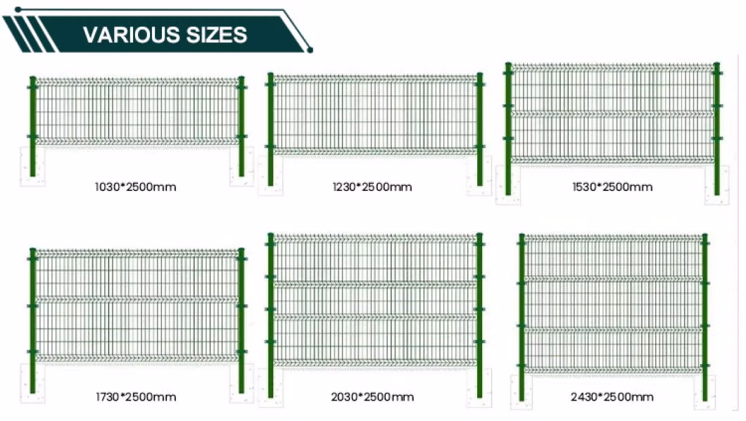High Quality 6X6 3D Curvy Powder Coated Welded Wire Mesh Panel Fence