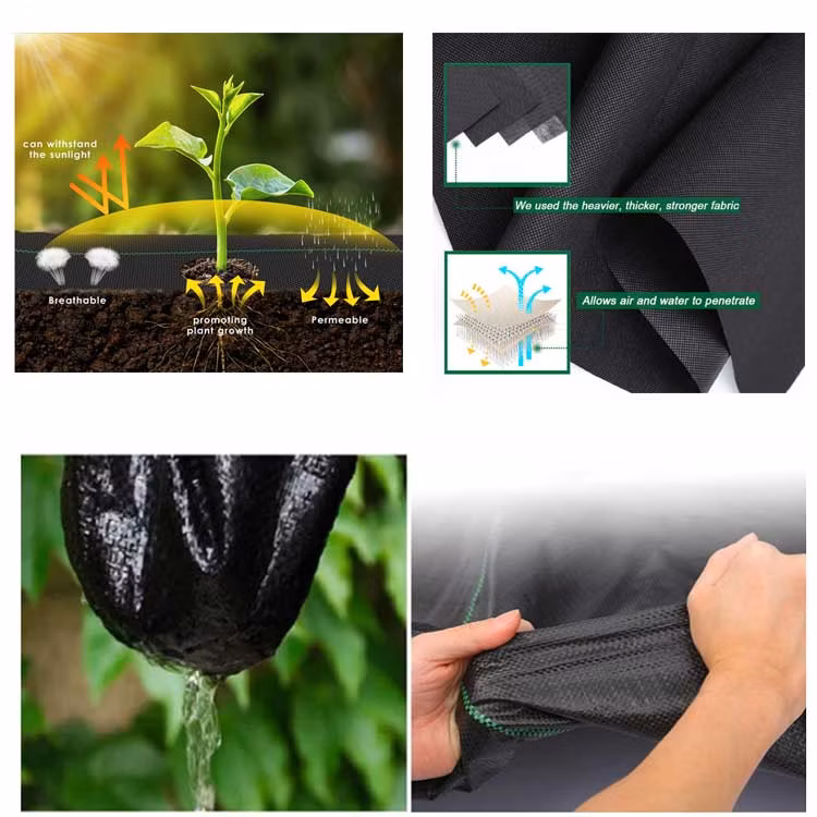 Water Permeable Nonwoven Woven Plastic Anti Weed Control Mat Fabric Ground Cover