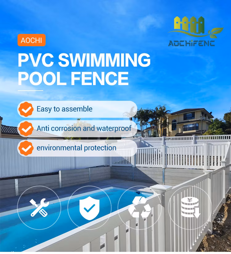 Factory Direct Sales White PVC Safety Swimming Pool Fence