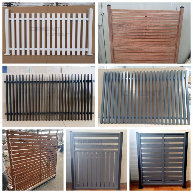 Flat Top Aluminium Fence Privacy Garden Aluminum Waterproof Private Fence Panel