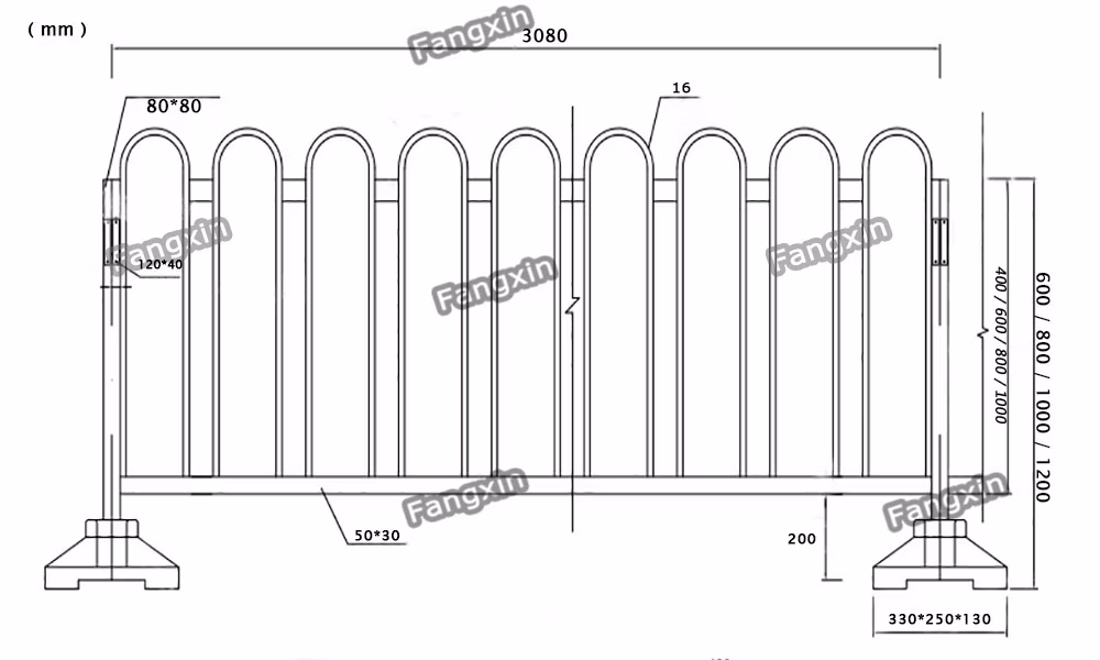 Road Barrier Municipal Fence Urban Guardrail Beijing Type Highway Guardrail