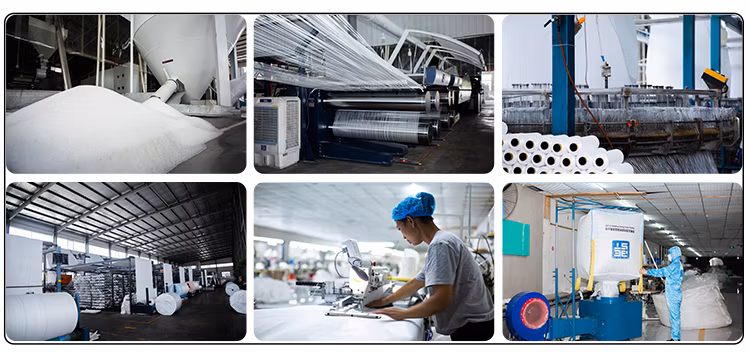 Suppliers Plastic Polypropylene Woven Geotextile Flood Control Sand Construction Cement Sack Bag