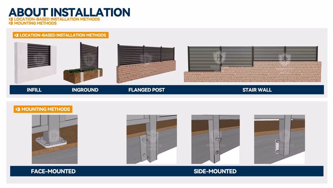Whole Outdoor Privacy Semi Privacy Aluminum Horizontal Slat Fence Panels