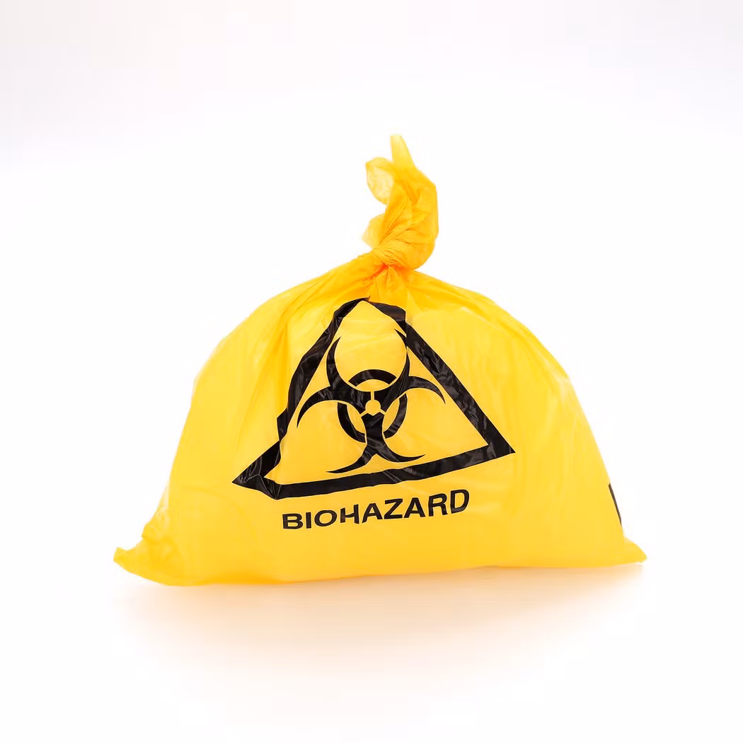 Medical Plastic Yellow/ Red/ Customized Biohazard Garbage Waste Bag for Hospital Clinic