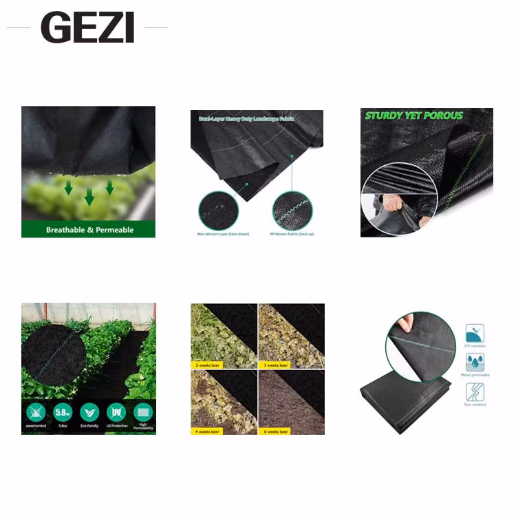 Water Permeable Nonwoven Woven Plastic Anti Weed Control Mat Fabric Ground Cover