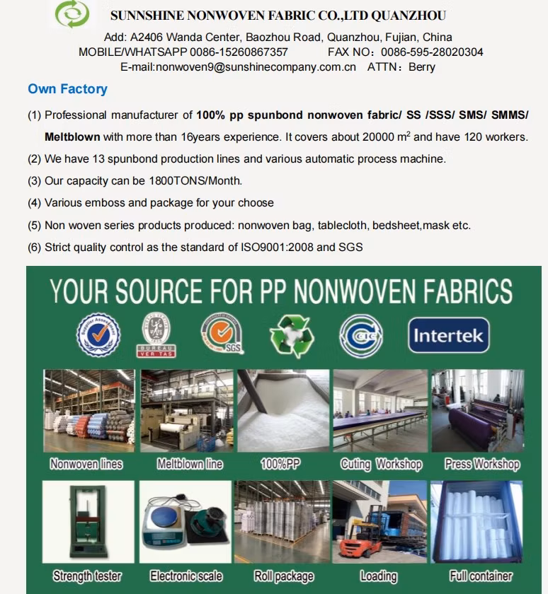 Chinese Manufacturers Hot Selling Pet/RPET Nonwoven Fabrics for Agricultural and Industrial Use