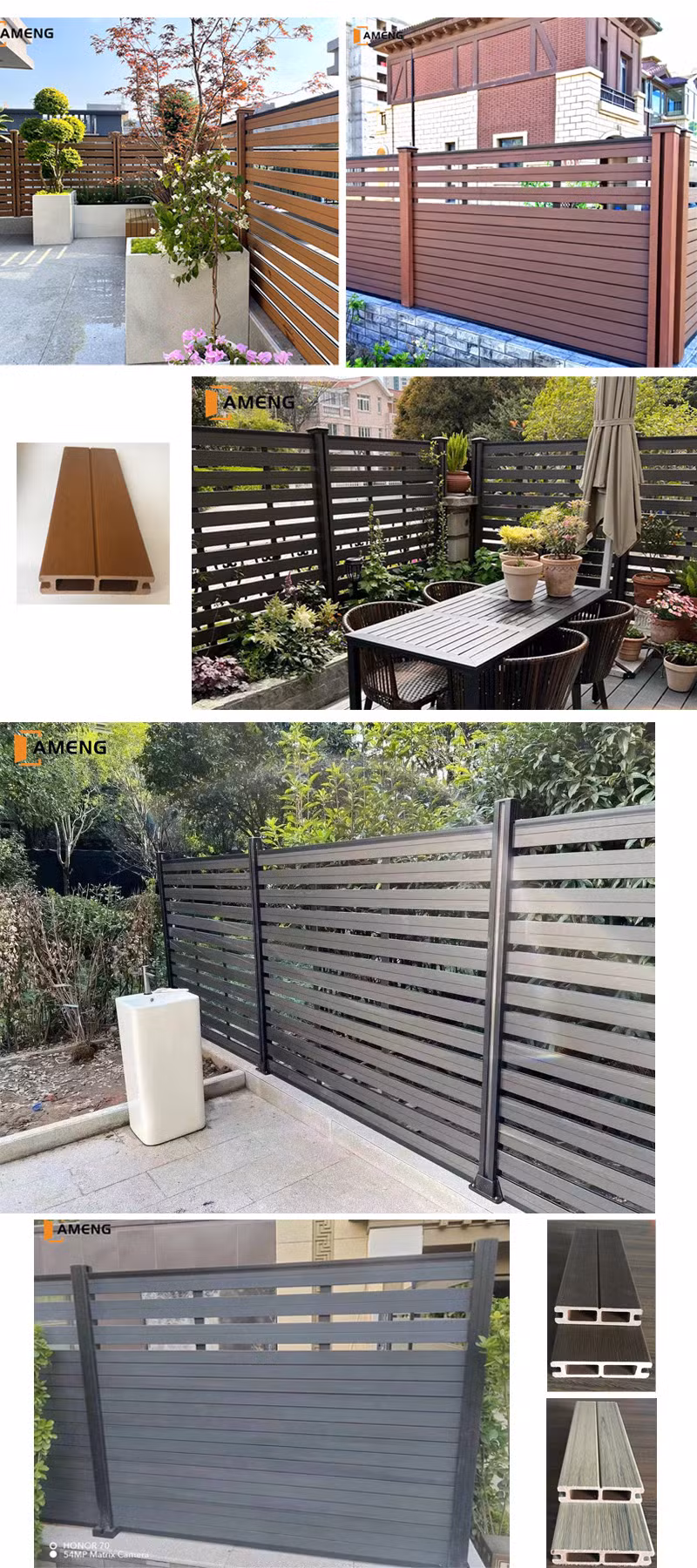 Garden Backyard Decorative Privacy Fence WPC Outdoor Fencing Fence Panel