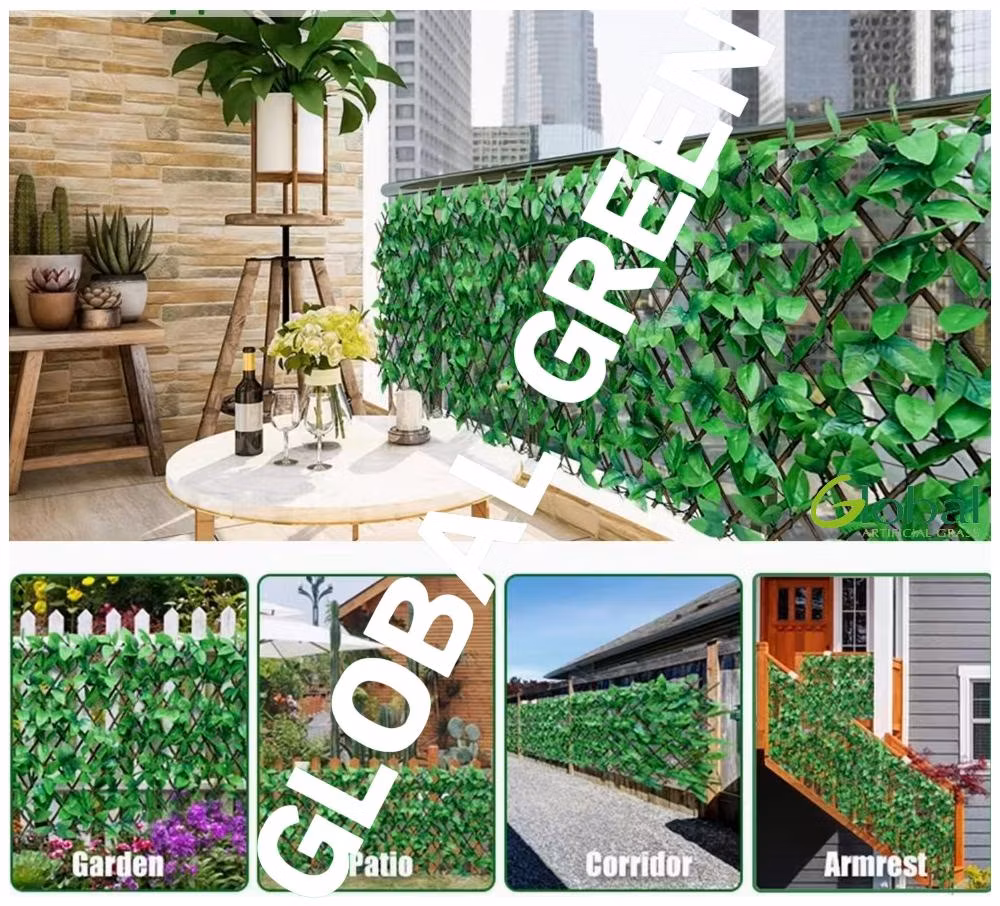 Hot Sale Expandable Artificial IVY and Flower Fence and Hedges for Home