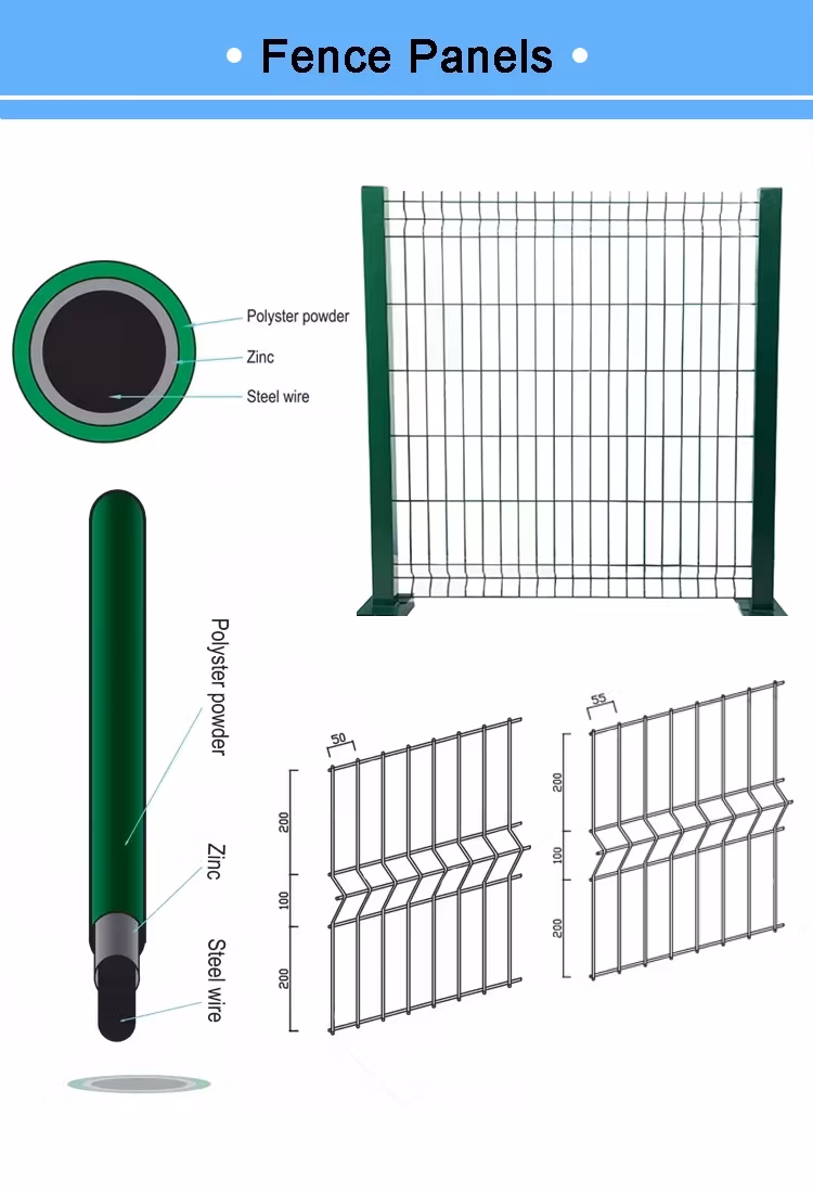 Hsj Powder Coated Curvy Welded Mesh Fence Bending 3D Fence for Swimming Pool