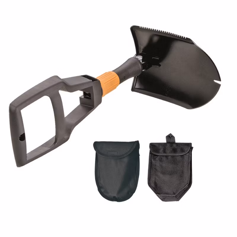 Spade Military Style Foldable Shovel, Heavy Duty Carbon Steel with Plastic Nylon Handle Shovel