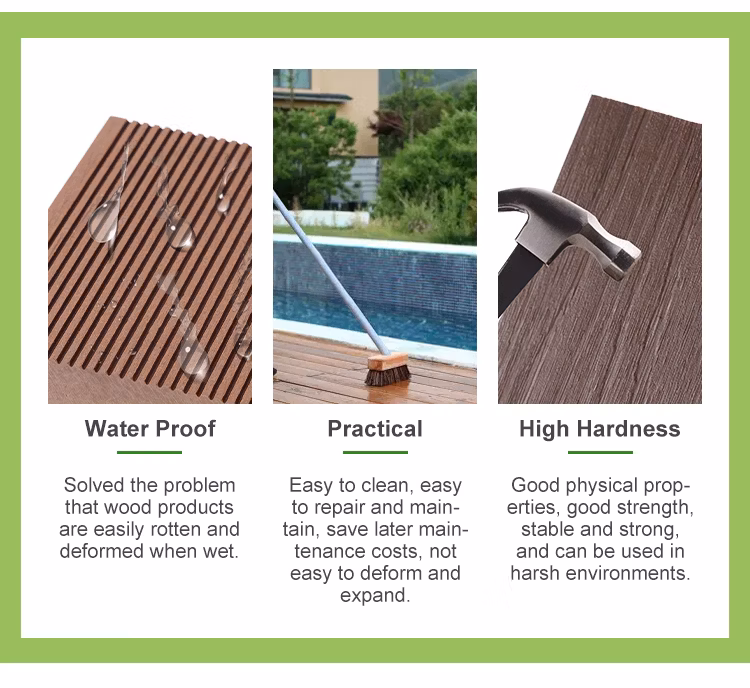 100% Recycling Decorative Fence Panel for Garden House PE WPC Plastic Balcony Wood Plastic Composite Fence