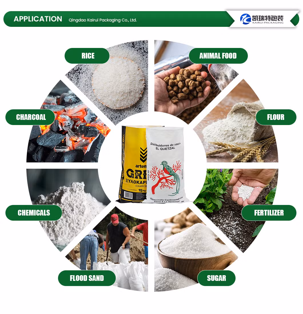 Plastic BOPP Printed Packaging Grain Millet Rice Food Flour Fertilizer Seed Feed PP Woven Bag