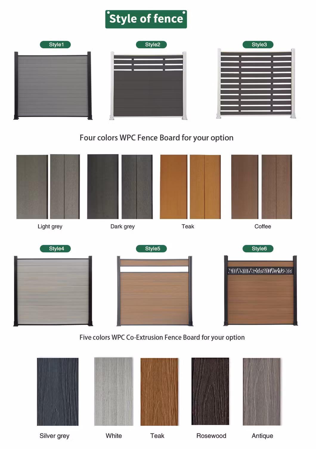Anti-Aging Morden Style Decorative Aluminum Wall Wood Plastic Composite Garden Fencing