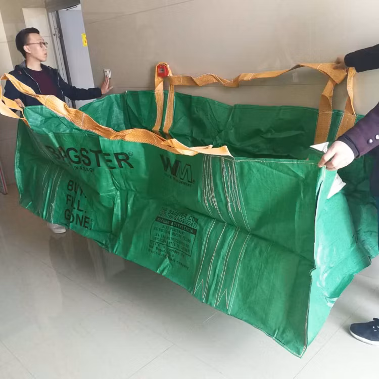 1.5 Yards 2 Yards 1 Cubic 3 Cubic PP Woven Construction Waste Collection Landscaping Garden Dumpster Skip Bag
