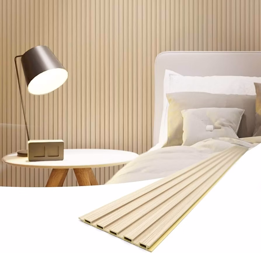 3D Interior Decorative Fluted Cladding PVC Fence Plastic WPC Wall Panel