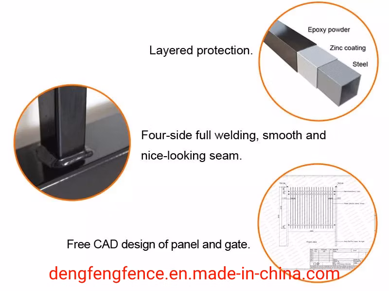 Garden Metal Aluminum Slatted Fence Panels Waterproof Metal Fence