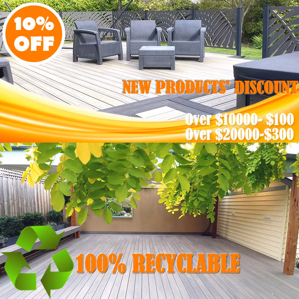 Recyclable Fire-Resistant Decorative Wood Plastic Composite WPC Privacy Slatted Garden Wall Panel Fence