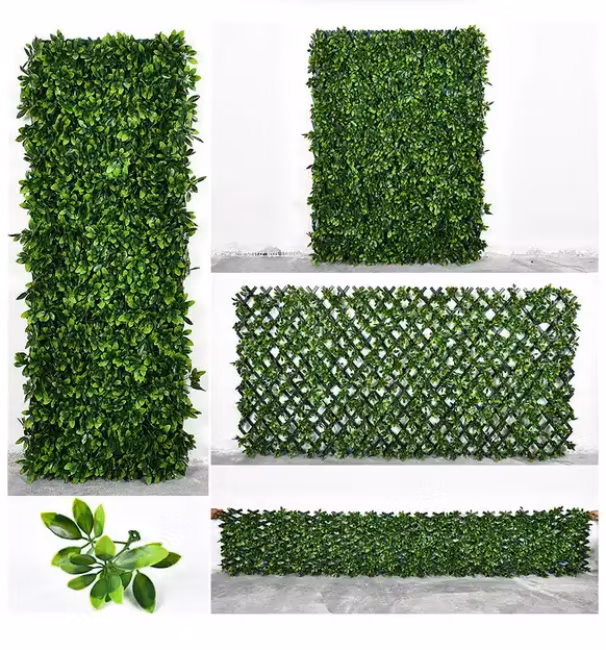 Hot Sale Artificial Willow Leaf Screen Stretch Trellis Expandable Fence for Landscape