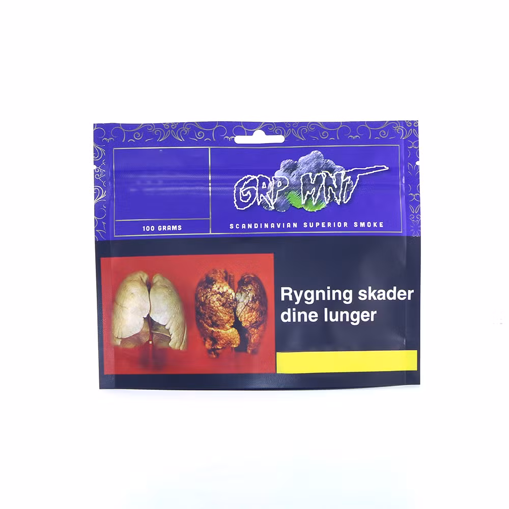 Custom 100g Aluminum Foil Packaging Double Zipper Bags for Packing Tobacco Leaf