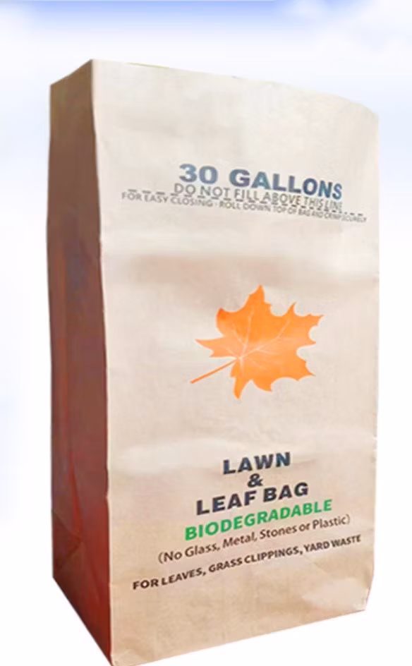 30 Gallon Biodegradable Custom Printing Kraft Garden Waste Litter Storage Lawn Leaf Bags