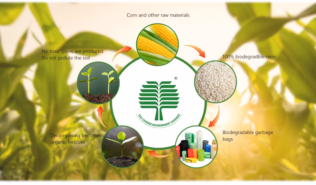 Biodegradable Plastic HDPE Big Construction Vegetable Flat Bag on a Roller