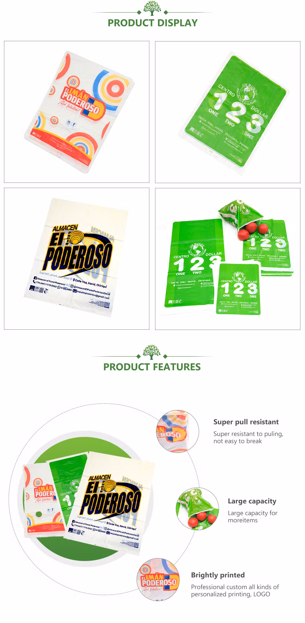 Biodegradable Plastic HDPE Big Construction Vegetable Flat Bag on a Roller