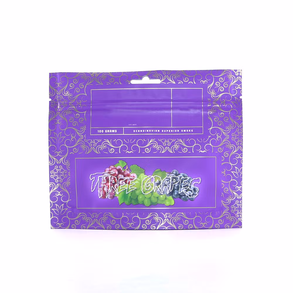 Custom 100g Aluminum Foil Packaging Double Zipper Bags for Packing Tobacco Leaf
