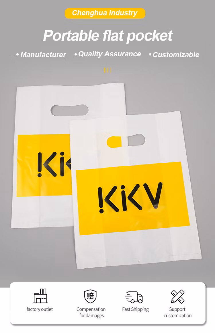 Wholesale Custom Logo Recyclable Merchandise Plastic Shopping Flat Bag